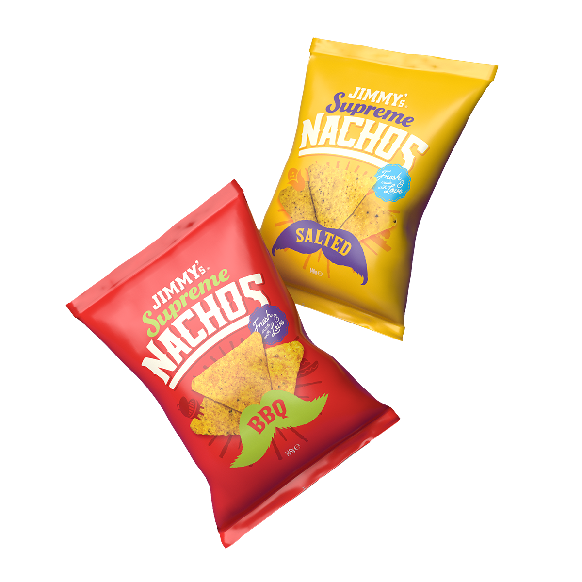 Jimmys Nacho bags in bbq and salted flavours